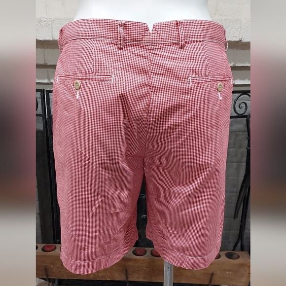DANIEL CREMIEUX Newport Men's 100% COTTON SHORTS Red Checkered Preppy Pant Sz 38 - Picture 6 of 11